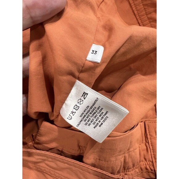 Saturdays New York City Ennis Boardshort Size 33 Orange Ivory Swim Shorts - Picture 7 of 15